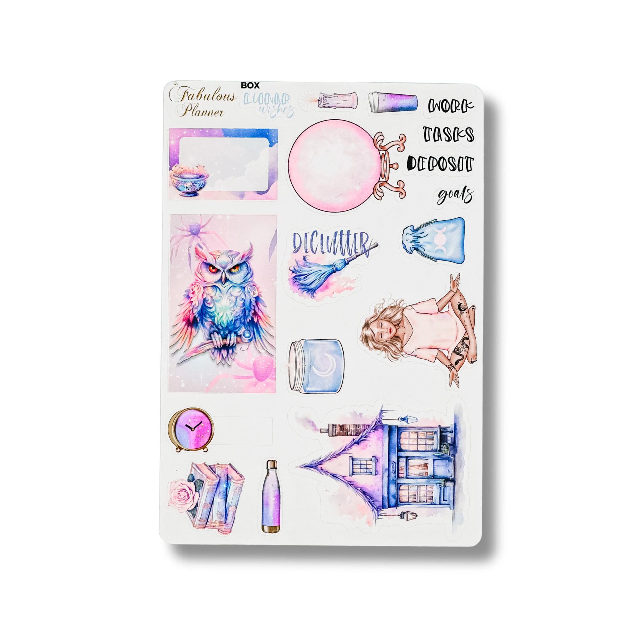 Lunar Wishes Goddess Delight Moon and Crystals Sticker Sheet Set