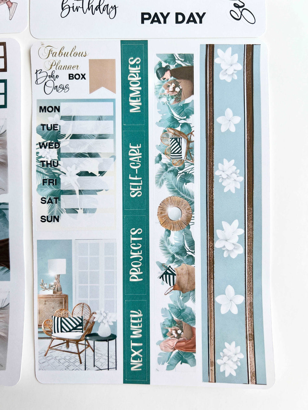 4 Sheets - Boho Girls Planner Stickers Kit