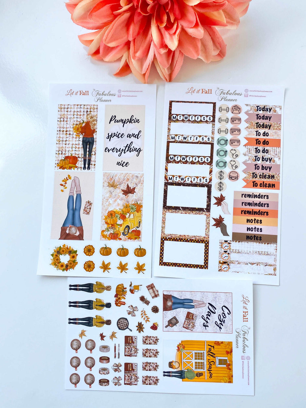 3 Sheets Let it Fall Sticker Set