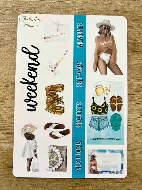 4 Sheets - Summer Getaway Planner Stickers Kit